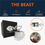 The Beast, krachtige 360° neodymium vismagneet met 1400 kg trekkracht, compact design met oogbout, ideaal voor professioneel magneetvissen.