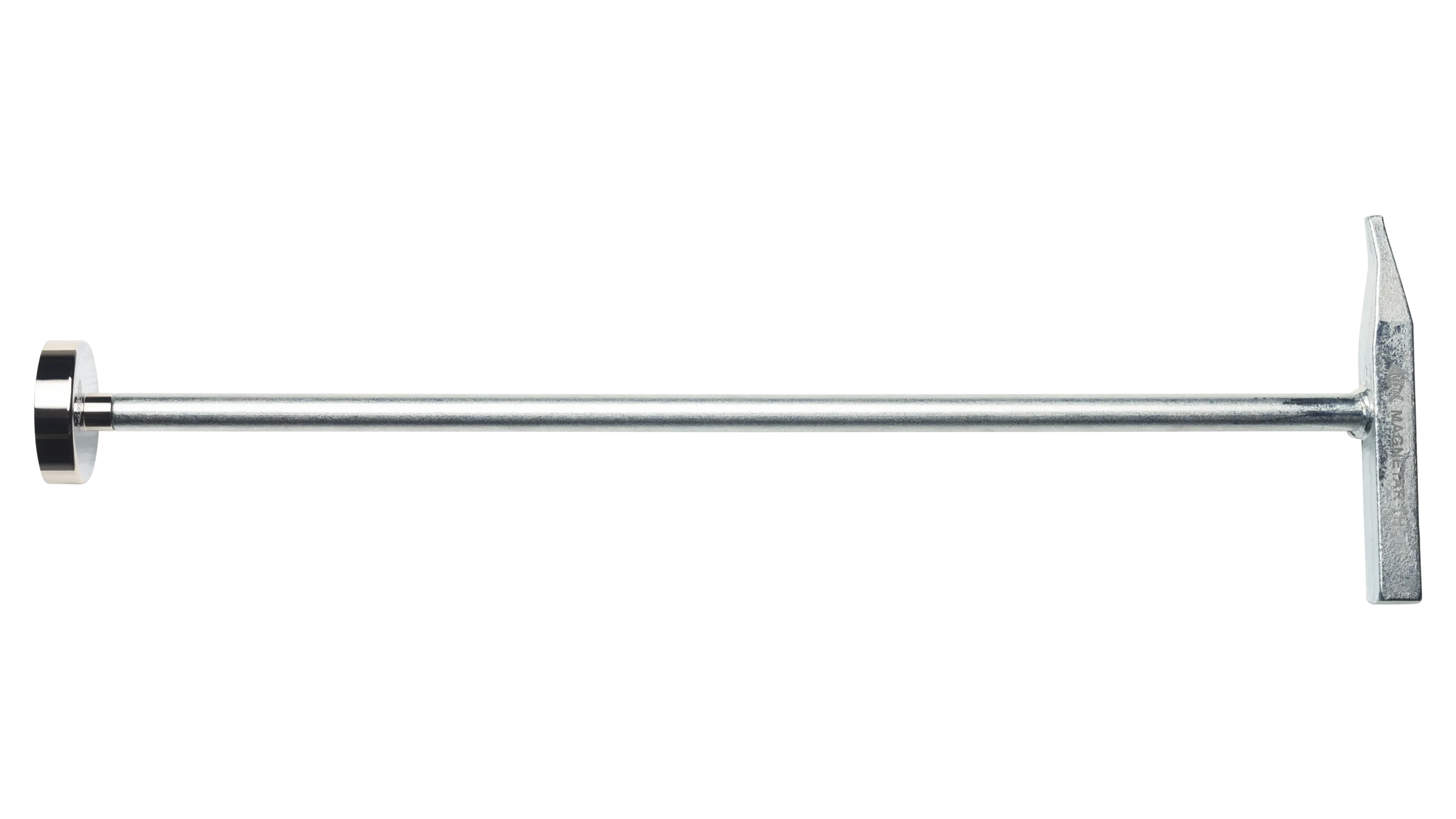 Putdeksellifter productfoto vanaf de zijkant. Magneet met hamer om putdeksels mee te openen