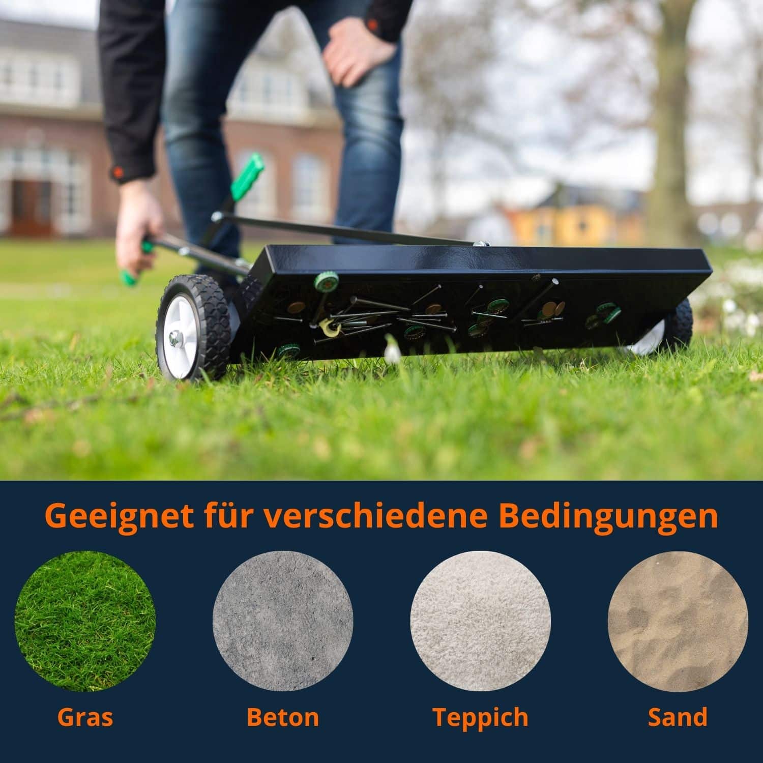 Magnetar magneetbezem met wielen, geschikt voor het opruimen van metalen op gras, beton, tapijt en zand.