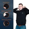 ETNA Verwarmde Hoodie Model Man en Details Magnetar Heat