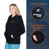 ETNA Verwarmde Hoodie Model Vrouw en Details Magnetar Heat