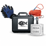 Complete Magnetar Mega Cube magneetvis set met extreem sterke blokmagneet, veiligheidskoffer, handschoenen en 20 meter touw.