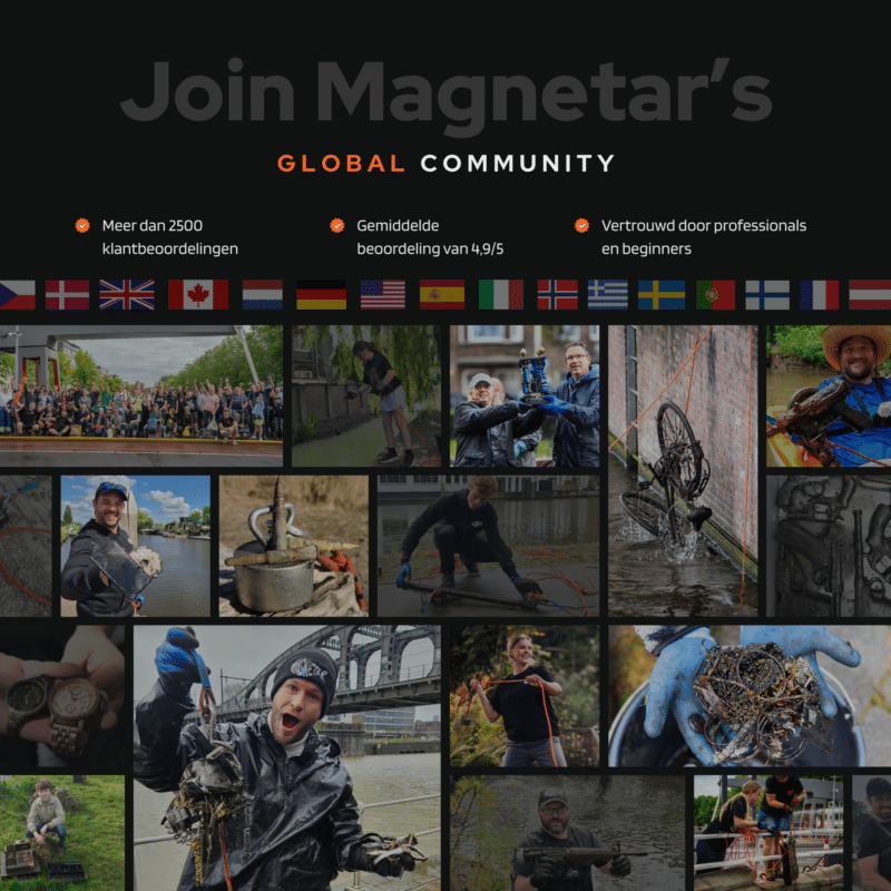 USP foto met een collage van magneetvissers en hun unieke vondsten binnen de wereldwijde Magnetar community.