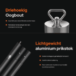 USP-afbeelding van neodymium Terror vismagneet met driehoekige oogbout en lichtgewicht aluminium prikstok voor meer controle tijdens magneetvissen
