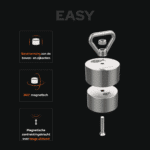 USP-afbeelding van Easy 360° vismagneet met bescherming aan boven- en zijkanten, rondom magnetisch en sterke aantrekkingskracht op afstand.