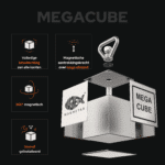 USP-afbeelding van Mega Cube vismagneet met 360° magnetische kracht, volledige bescherming aan alle kanten en voorgemonteerde oogbout.
