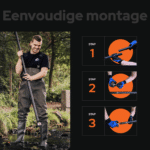 USP-afbeelding van aluminium prikstok voor magneetvissen met eenvoudige montage in drie stappen en gebruik in ondiep water en modderige locaties.
