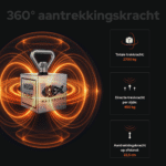 USP-afbeelding van Mega Cube kubusmagneet met 360° magnetische trekkracht, 2700 kg totale kracht en bereik tot 22,5 cm voor magneetvissen.