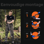 USP-afbeelding van aluminium prikstok met eenvoudige montage in drie stappen voor magneetvissen in ondiep water en modderige oevers