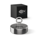 Productfoto Classic 500 vismagneet met RVS oogbout en zwarte verpakking voor krachtig magneetvissen