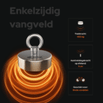 USP foto Classic 400 vismagneet met 400 kg trekkracht, 11 cm aantrekkingsafstand en geschikt voor grote vondsten