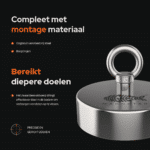 USP foto Classic 500 vismagneet met RVS oogbout, borgringen en zwaar ontwerp voor dieper en gericht magneetvissen